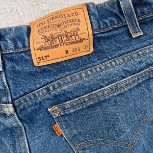 VTG 90s Levis 517 Orange Tab Denim Jeans USA Made 38x32 (fits 36x31) Bootcut